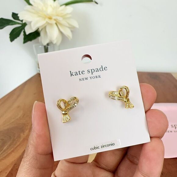 NWT Kate Spade All Tied Up Pave Studs - Picture 4 of 5